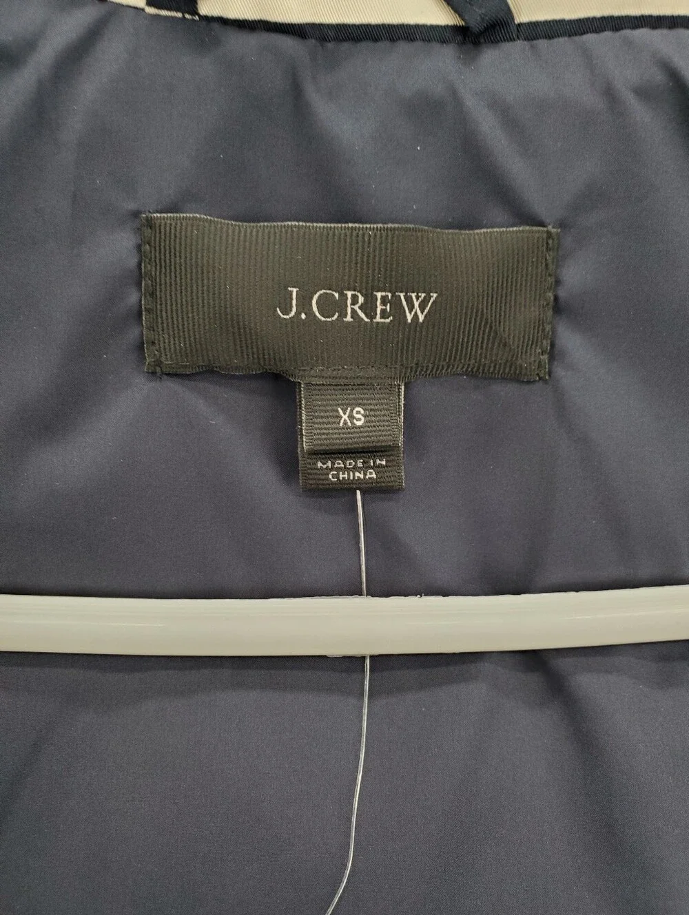 J Crew Excursion Quilted Vest Womens XS Navy Stripe Down Puffer NWT